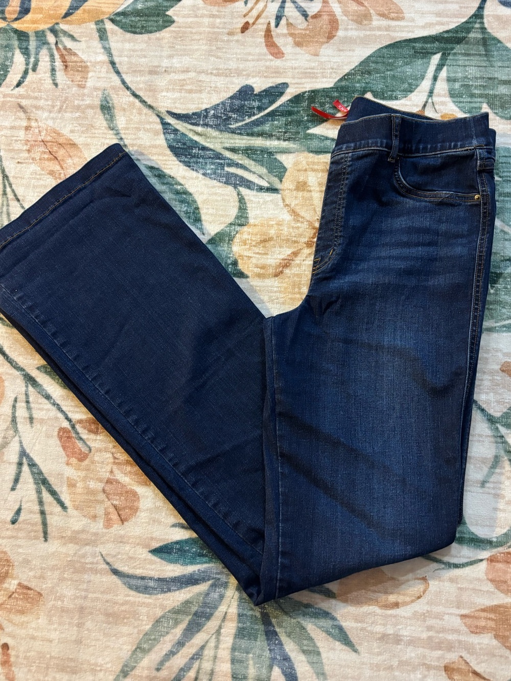 Spanx NEW Jeans Women’s Size XL Tall Blue Flare 20327T High Rise Pull On Dark